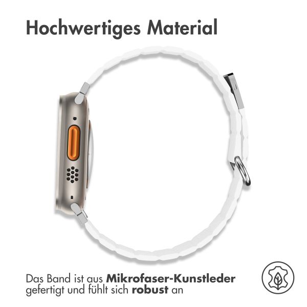 imoshion Magnetlederarmband für das Apple Watch Series 1-10 / SE / Ultra (2) - 42/44/45/46/49 mm - Weiß