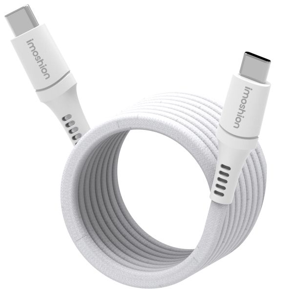 imoshion Magnetisches geflochtenes Kabel – USB-C auf USB-C – 1 Meter – Weiß