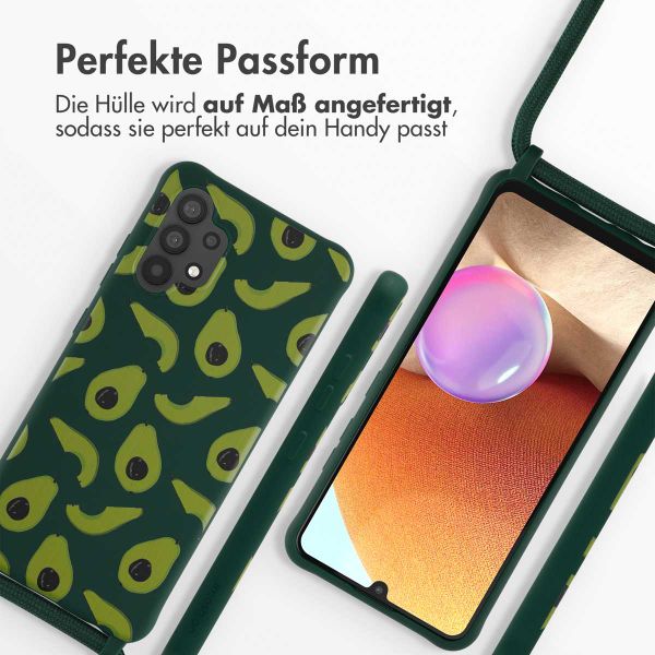 imoshion Silikonhülle design mit Band für das Samsung Galaxy A32 (4G) - Avocado Green