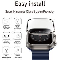 WiWu Easy Install Displayschutz mit Rand aus gehärtetem Glas für die Apple Watch Series 4-6 / SE – 40 mm – Schwarz