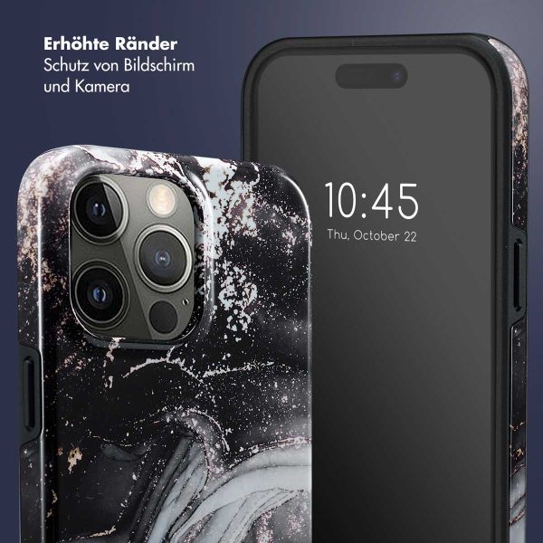 Selencia Vivid Tough Back Cover für das iPhone 15 Pro Max - Chic Marble Black