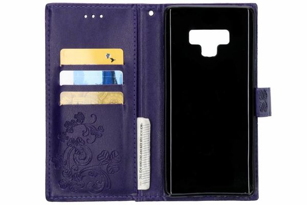 Kleeblumen Klapphülle Lila für das Galaxy Note 9