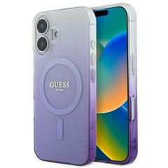 Guess MagSafe IML Glitter Gradient Case für das iPhone 16 - Purple