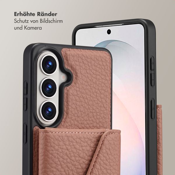 Selencia Sera HandyHülle mit Kordel und Umschlag-Kartenhalter Samsung Galaxy S26 - Old Pink