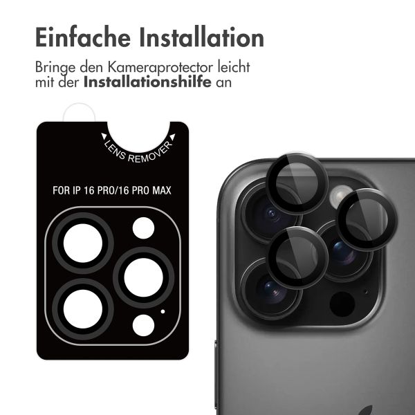 imoshion 2er-Pack Objektivschutz für Kamera für das Apple iPhone 16 Pro / 16 Pro Max - Schwarz / Titanium