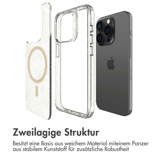 imoshion Glitzer Back Cover mit MagSafe für das iPhone 15 Pro - Gold