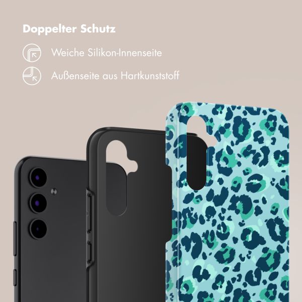 Selencia Vivid Tough Back Cover für das Samsung Galaxy A34 - Wild Spots Light Blue