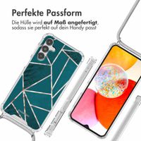 imoshion Design Hülle mit Band für das Samsung Galaxy A14 (5G/4G) - Petrol Green Graphic