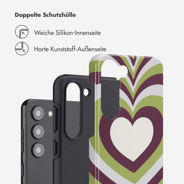 Selencia Vivid Backcover Samsung Galaxy S23 - Double Hearts Plum Fern