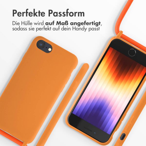 imoshion Silikonhülle mit Band für das iPhone SE (2022 / 2020) / 8 / 7 - Orange