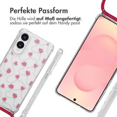 imoshion Design Hülle mit Band Samsung Galaxy S25 Edge - Dusty Rose Connected Hearts