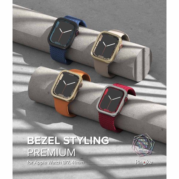 Ringke Bezel Styling für die Apple Watch Series 7 / 8 / 9 - 41 mm - Matte Curve Gold