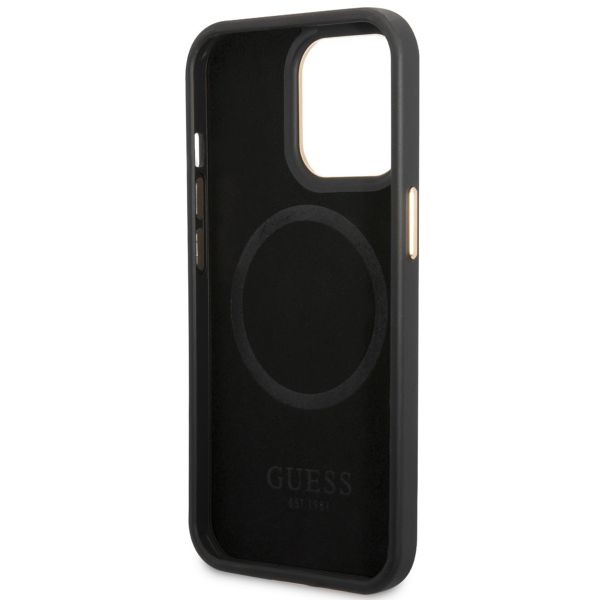 Guess 4G Logo Monogramm MagSafe Back Cover für das Apple iPhone 14 Pro Max - Schwarz