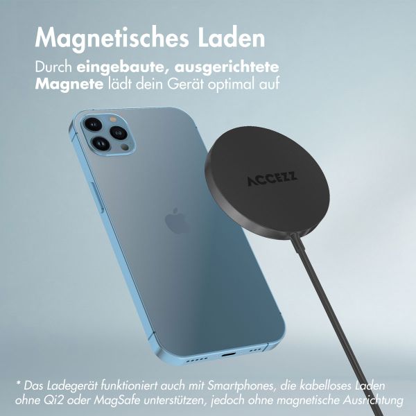 Accezz Wireless Charger USB-C - Drahtloses MagSafe- und Qi2-Ladegerät - 1 Meter - Schwarz
