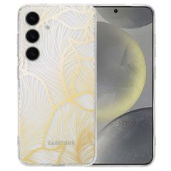 imoshion Design Hülle Samsung Galaxy S25 - Golden Leaves Transparent