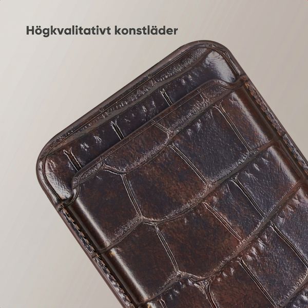 Selencia Croco Kartenhalter mit MagSafe - Choco Brown