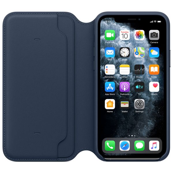 Apple Leather Folio Klapphülle für Apple iPhone 11 Pro - Deep Sea Blue