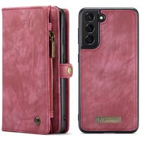 CaseMe Luxuriöse 2-in-1-Portemonnaie-Klapphülle Leder Samsung Galaxy S21