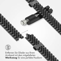 Selencia Jubilee-Edelstahlarmband für Apple Watch Series 1 t/m 11 / SE / Ultra (44/45/46/49 mm) - Schwarz