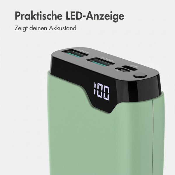 imoshion Powerbank 20.000 mAh - 22,5W Schnellladegerät - USB-C / USB-A - Grün