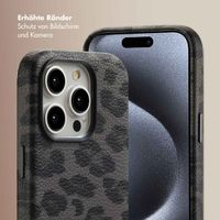 Selencia Sabi Backcover Leopardenmuster mit MagSafe Apple iPhone 15 Pro - Midnight Black