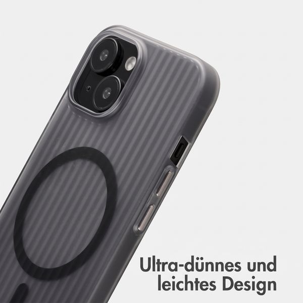 Accezz Lite Backcover mit MagSafe | Fluted | Apple iPhone 15 - Grau