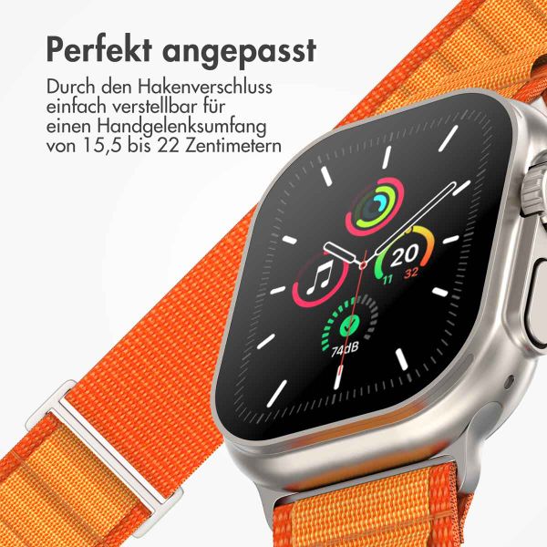 imoshion Nylon Alpine Armband für das  Apple Watch Series 1 t/m 11 / SE / Ultra (44/45/46/49 mm) - Orange