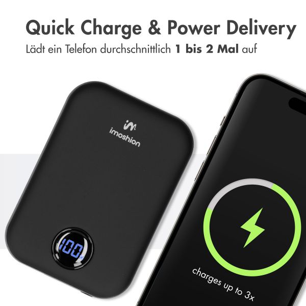 imoshion MagSafe Powerbank - 10.000 mAh - Kabellose Powerbank - Schwarz