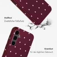 Selencia Vivid Back Cover Samsung Galaxy S24 FE - Happy Dots Burgundy