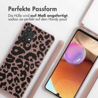 imoshion Silikonhülle design mit Band für das Samsung Galaxy A32 (4G) - Animal Pink