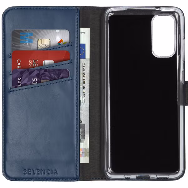 Selencia Echtleder Klapphülle Samsung Galaxy S20 - Blau