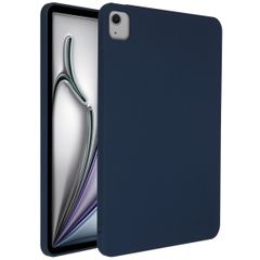 Accezz Liquid Silicone Back Cover mit Stifthalter für das iPad Air 13 Zoll (2025) M3 / (2024) M2 - Dunkelblau