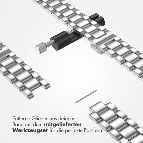 Selencia Slim Stahlgliederarmband für die Apple Watch Series 1 bis 9 / SE (38/40/41 mm) | Series 10 (42 mm) - Silber