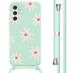 imoshion SilikonHülle design mit Band Samsung Galaxy A54 (5G) - Green Flower Distance