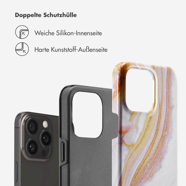 Selencia Vivid Tough Back Cover für das iPhone 15 Pro Max - Chic Marble Gold