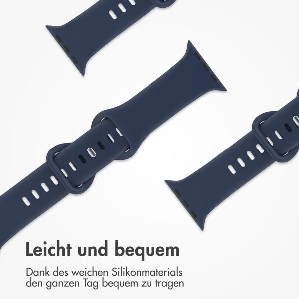 imoshion Silikon-Armband⁺ für  Apple Watch Series 1 t/m 9 / SE (38/40/41 mm) | Series 10 / 11 (42 mm) - Größe S/M - Midnight