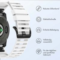 imoshion QuickFit® Silikonarmband Stripe für die Garmin Watch | 22 mm Anschluss - Weiß