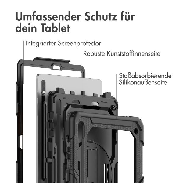 Accezz Robustes Back Cover mit Schultergurt Samsung Galaxy Tab S8 Plus / S7 Plus / S7 FE 5G - Schwarz