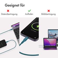 imoshion ﻿Lightning- auf USB-C-Kabel – nicht MFi-zertifiziert – Geflochtenes Gewebe – 2 m – Dunkelblau