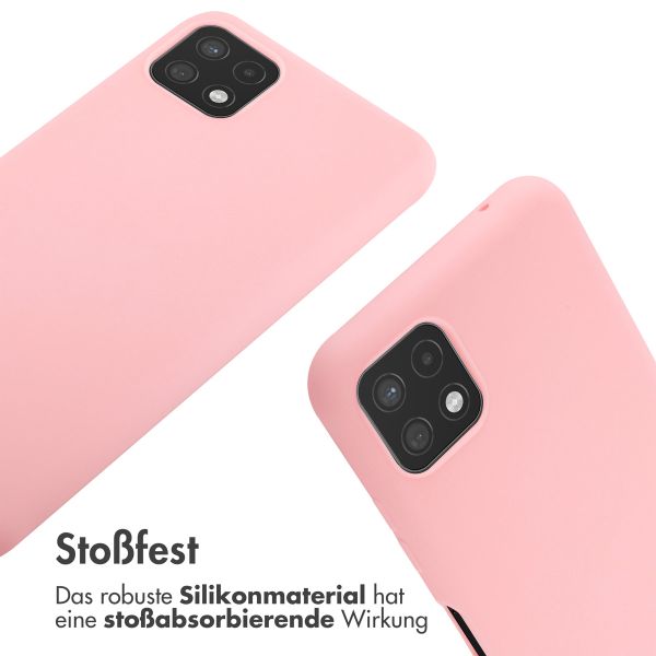 imoshion Silikonhülle mit Band für das Samsung Galaxy A22 (5G) - Rosa