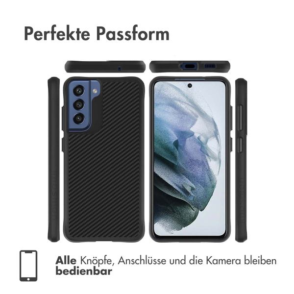 imoshion Rugged Hybrid Carbon Case Samsung Galaxy S21 FE - Schwarz