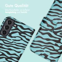 imoshion Design Klapphülle Samsung Galaxy S21 - Black Blue Stripes