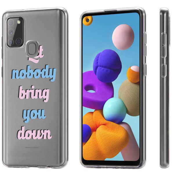 imoshion Design Hülle für das Samsung Galaxy A21s - Quote - Rosa