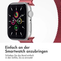imoshion Magnetisches Milanaise Armband für das  Apple Watch Series 1 - 9 / SE (38/40/41 mm) | Series 10 / 11 (42 mm) - Größe S - Rot