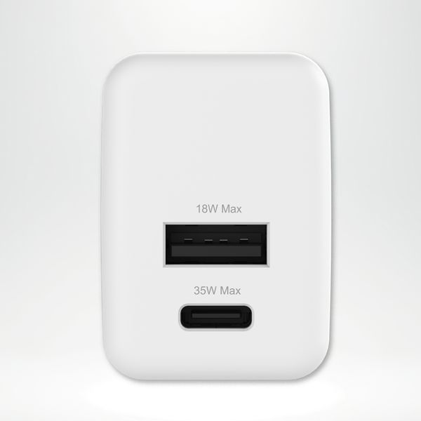 imoshion Wandladegerät - Ladegerät - USB-C + USB-A - Power Delivery und Quick Charge - 35W - Weiß