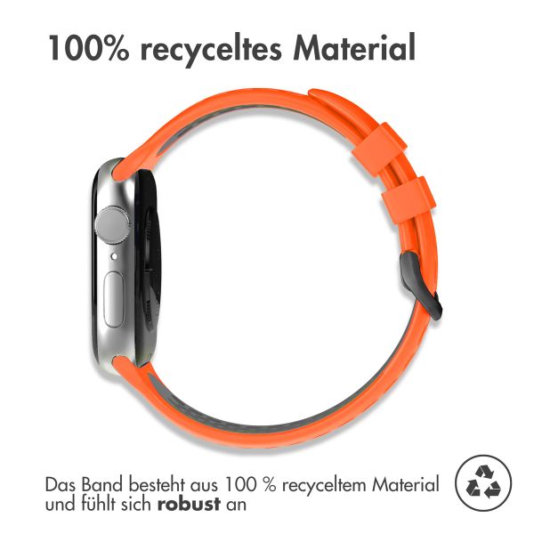 imoshion Silikonsportarmband Buckle für das Apple Watch Series 1 bis 9 / SE (38/40/41 mm) | Series 10 / 11 (42 mm) - Orange / Schwarz