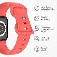 imoshion Silikonband⁺ für die Apple Watch Series 1 bis 10 / SE / Ultra (2) (44/45/46/49 mm) - Coral - Größe M/L