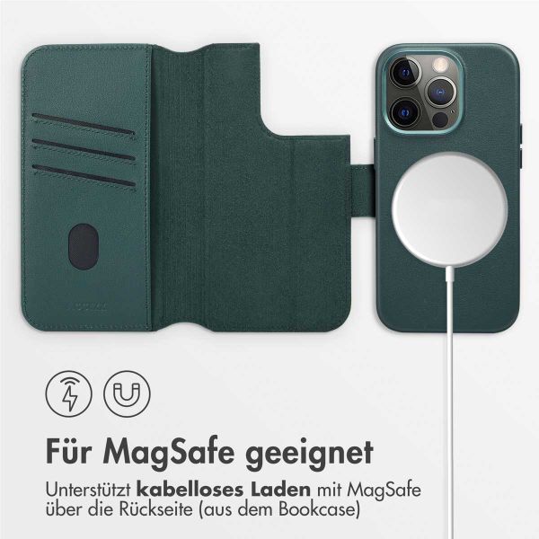 Accezz 2-in-1 Klapphülle aus Leder mit MagSafe Apple iPhone 14 Pro - Cedar Green