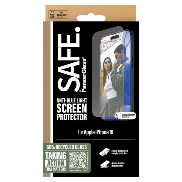 SAFE by PanzerGlass Ultra Wide Fit EyeScreen Protector mit Applikator für das iPhone 16