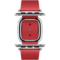 Apple Leather Band Modern Buckle für das  Apple Watch Series 1 t/m 9 / SE (38/40/41 mm) | Series 10 / 11 (42 mm) - Größe L - Scarlet Red